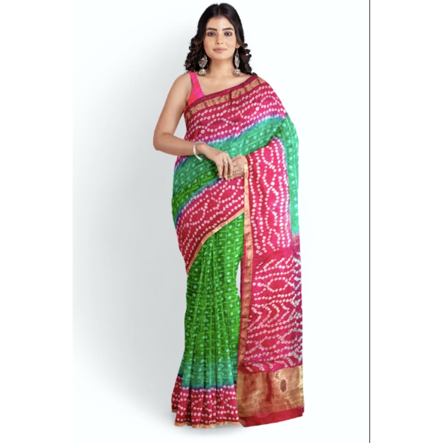 Bandhani silk  saree