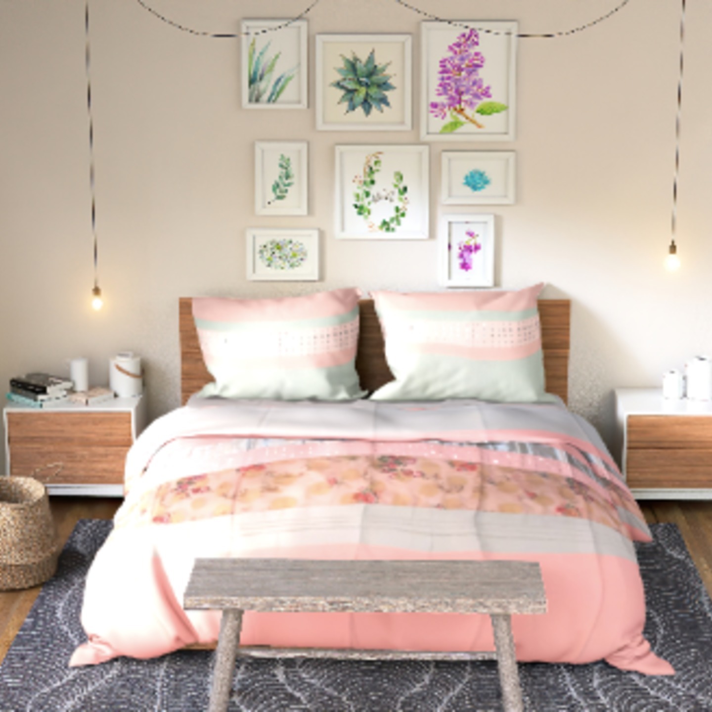 Beautiful bedcover with royal banarsi on it