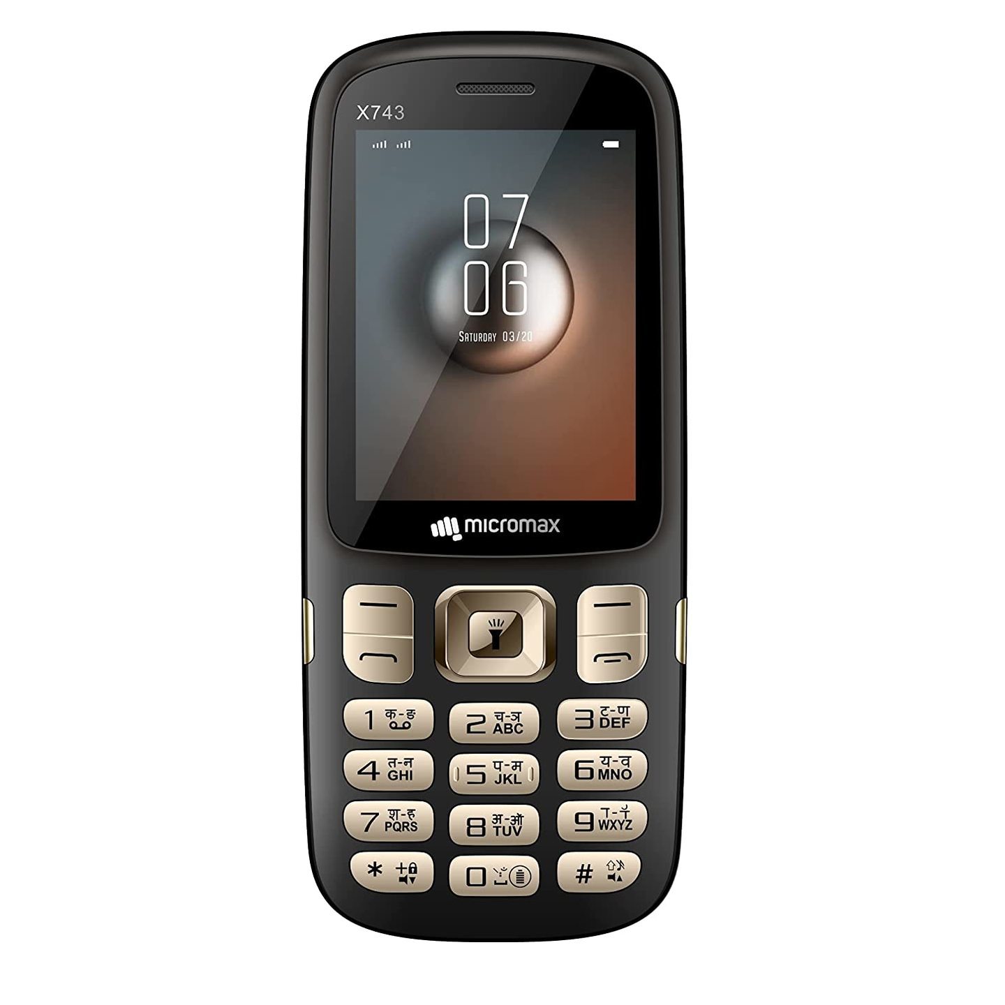 Micromax X743 Black & Champagne Dual Sim (1 Year)