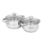 Glass Lid Stainless Steel Casseroles
