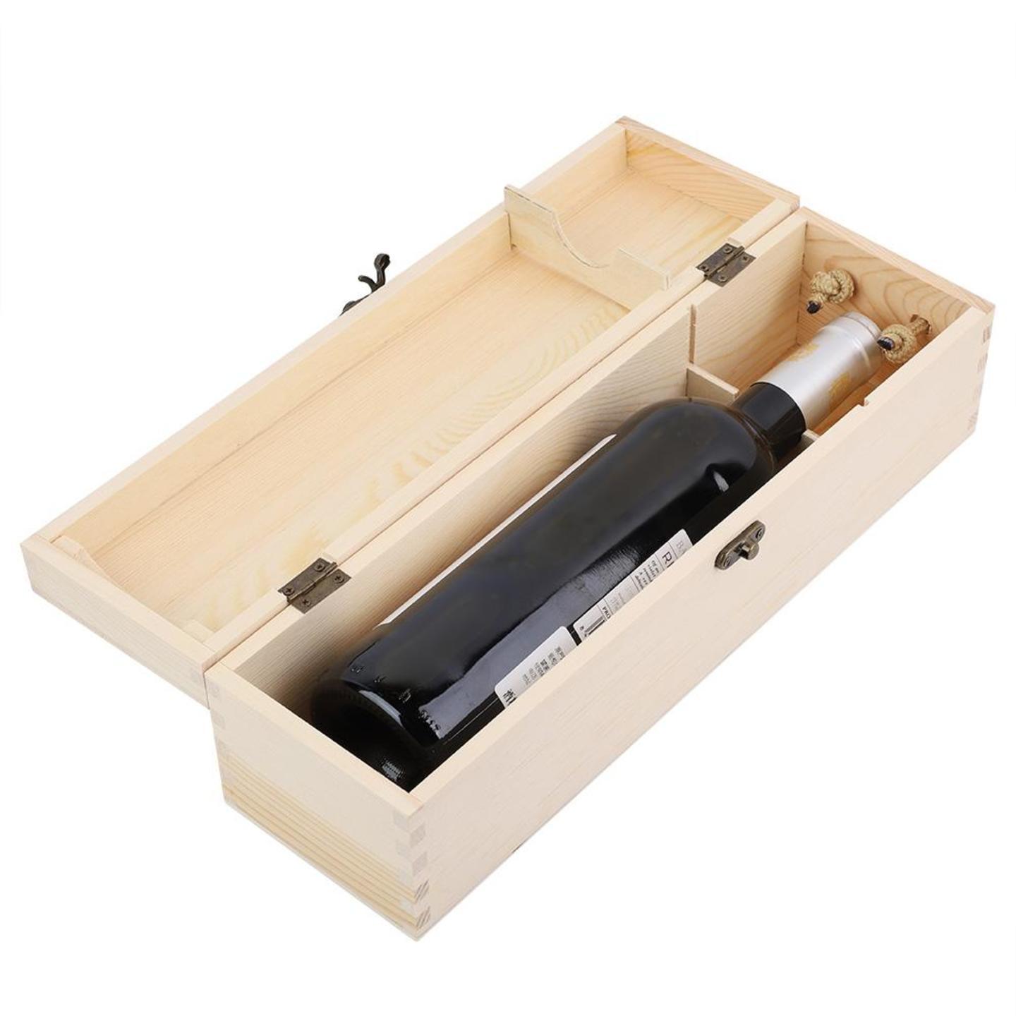 Custom Engraved Single Bottle Wood Wine Box