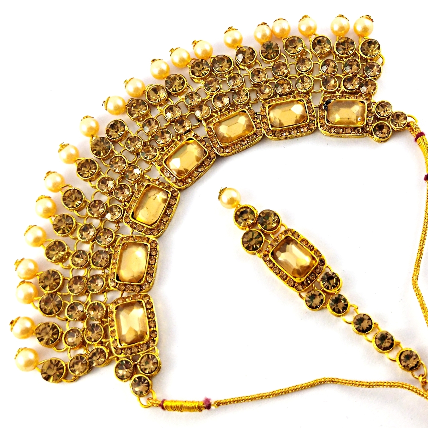 Kundan Necklace set_Golden