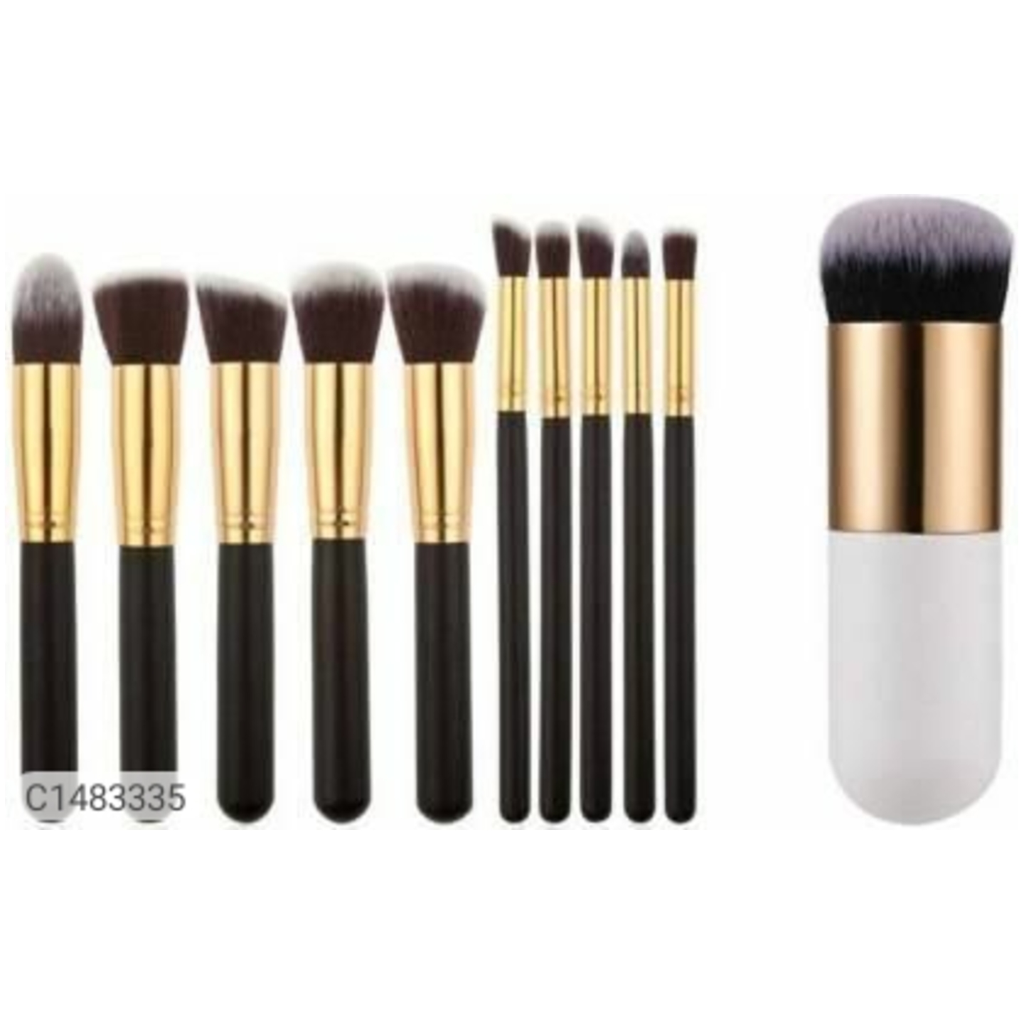 FOUNDATION BRUSH WHITE AND BLACK BRUSH 11  (11 Items in the set)