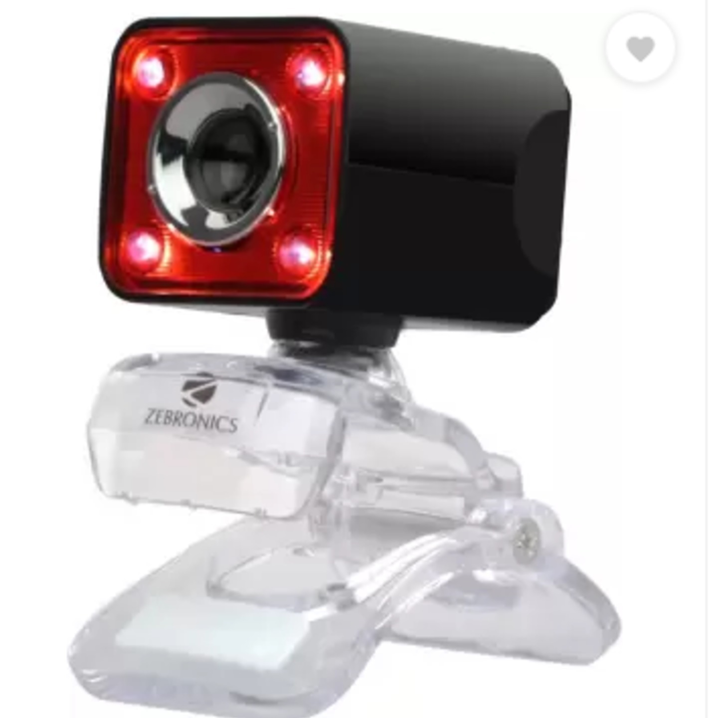 Zebronics CRYSTAL PRO WEBCAM Webcam  (Red)
