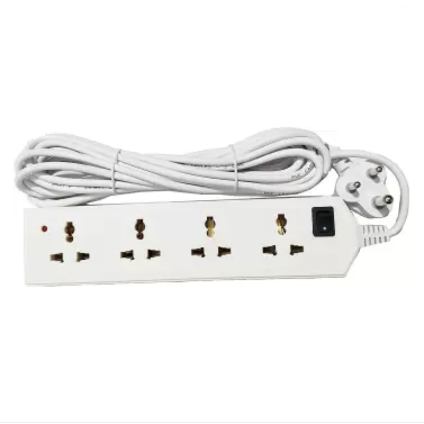 Extension Board 4 Way 5 Mtr. with Surges and Spike Protection , Extension Cord Long Wire , 4 Way Extension Board 4 Socket Extension Boards  White