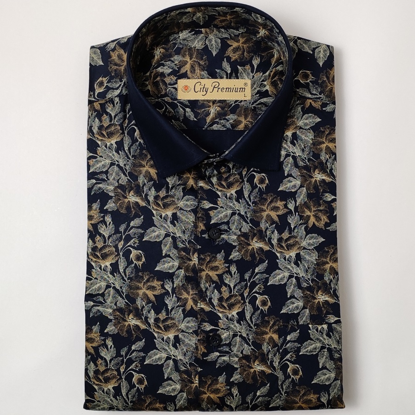 City Premium Men's Navy Blue Printed Casual Shirt