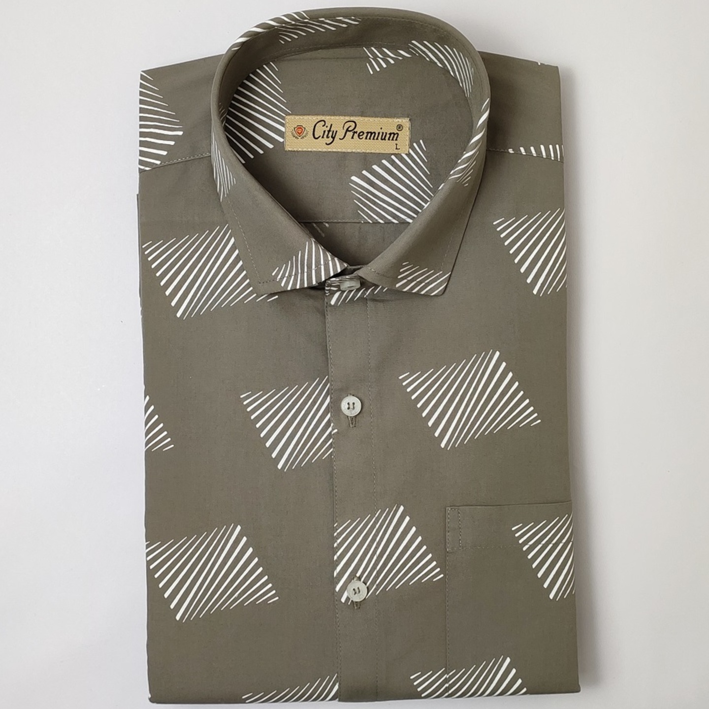 City Premium Mens Grey Printed Casual Shirt