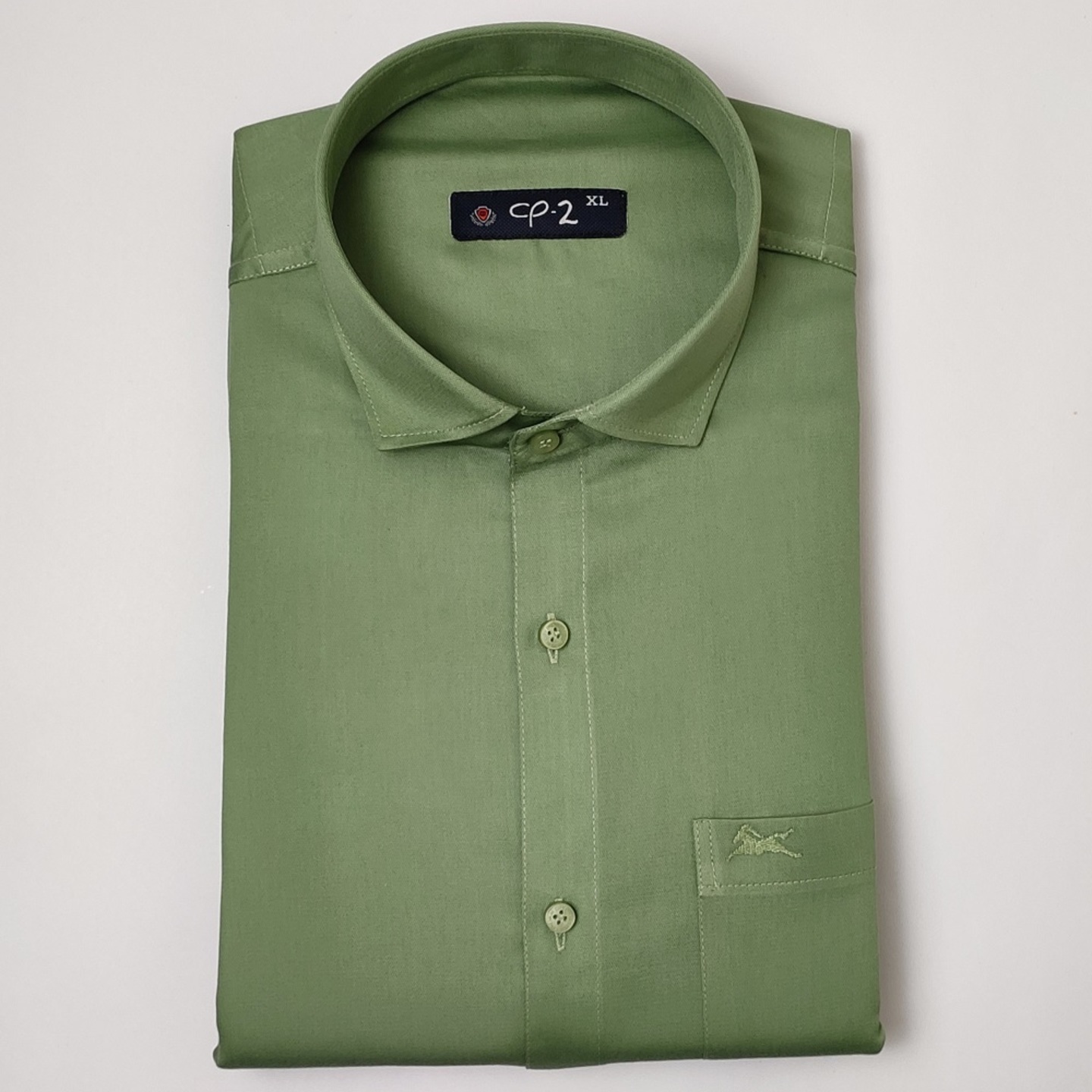 City Premium Mens Green Solid Formal Shirt