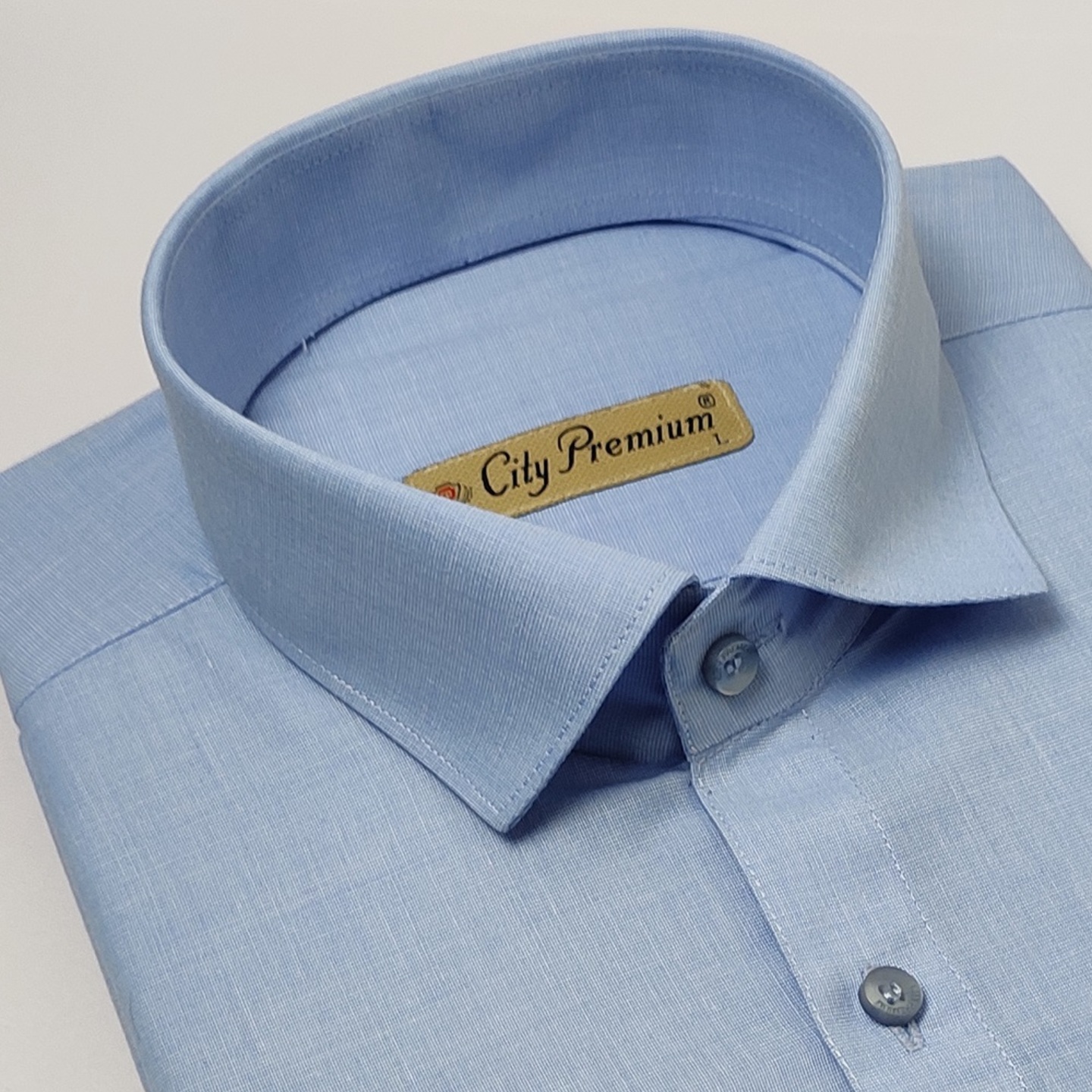City Premium Mens Blue Solid Formal Shirt