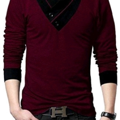V-Neck Full Sleeves Cotton Tshirts for Men