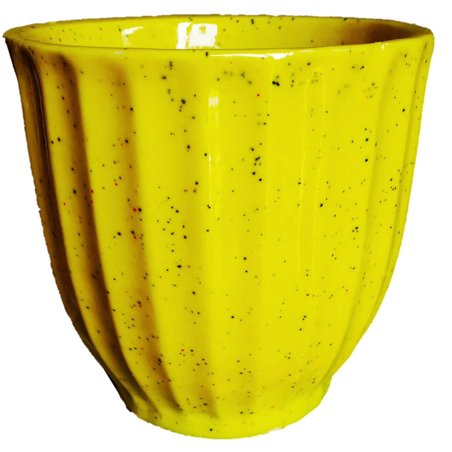 yellow ceramic pot for indoor plants