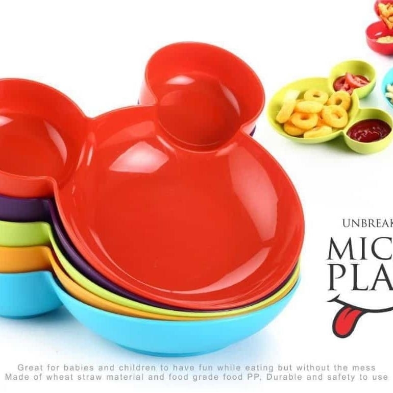 Mickey Mouse Head Plastic Plate - Black