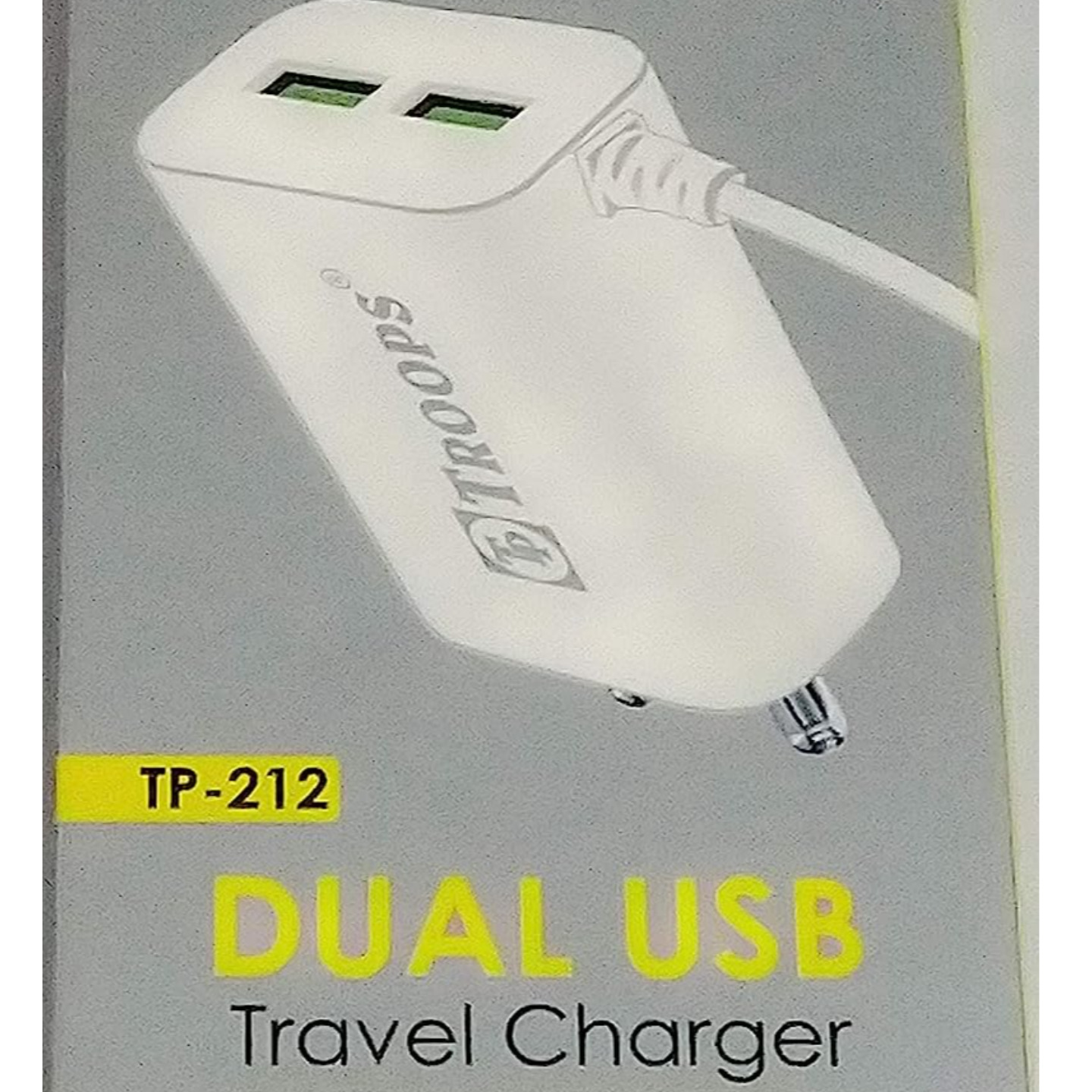 Troops TP-212 Dual USB Fast Charger (3.2 A Out Max)