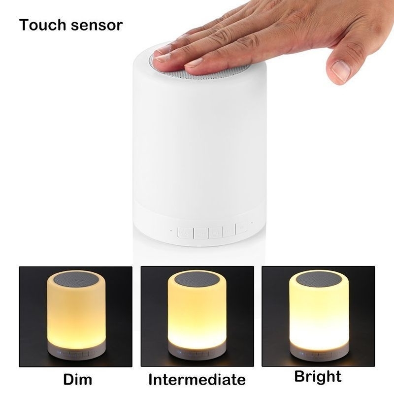 Wireless Bluetooth Touch Control Lamp Bass Speaker with Colors changing LED