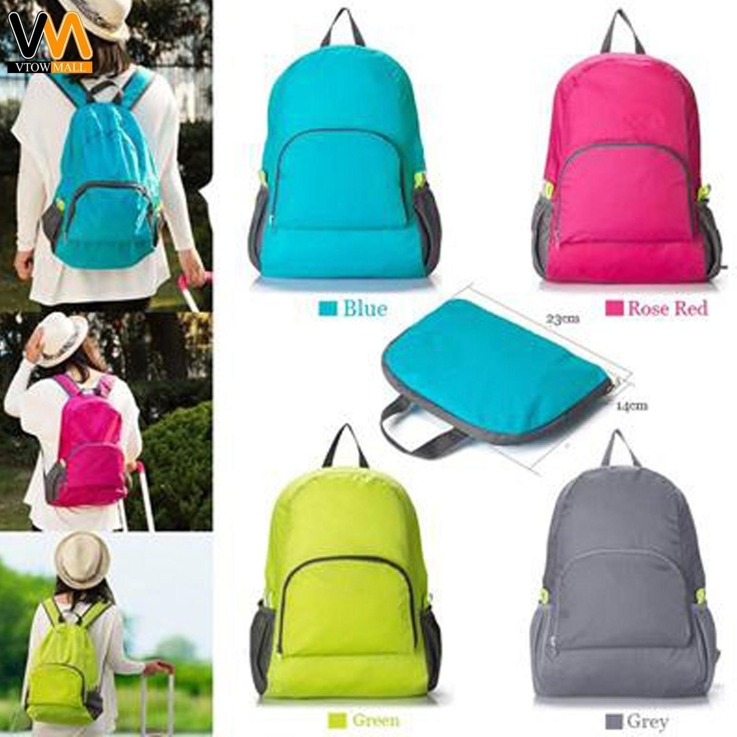 JonPrix Lightweight Nylon Travel Backpack Waterproof Foldable Bag