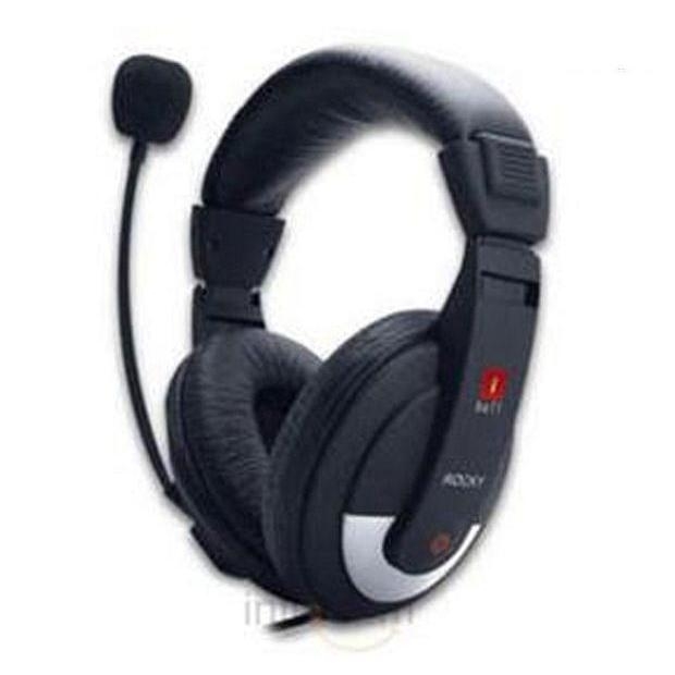 iBall Rocky Over Ear Headset With Mic Black For Computers