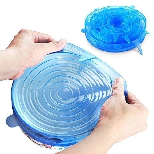 JonPrix Kitchen Reusable Silicone Stretch Seal Lid Vacuum Food Storage Bowl Cover Set of 6