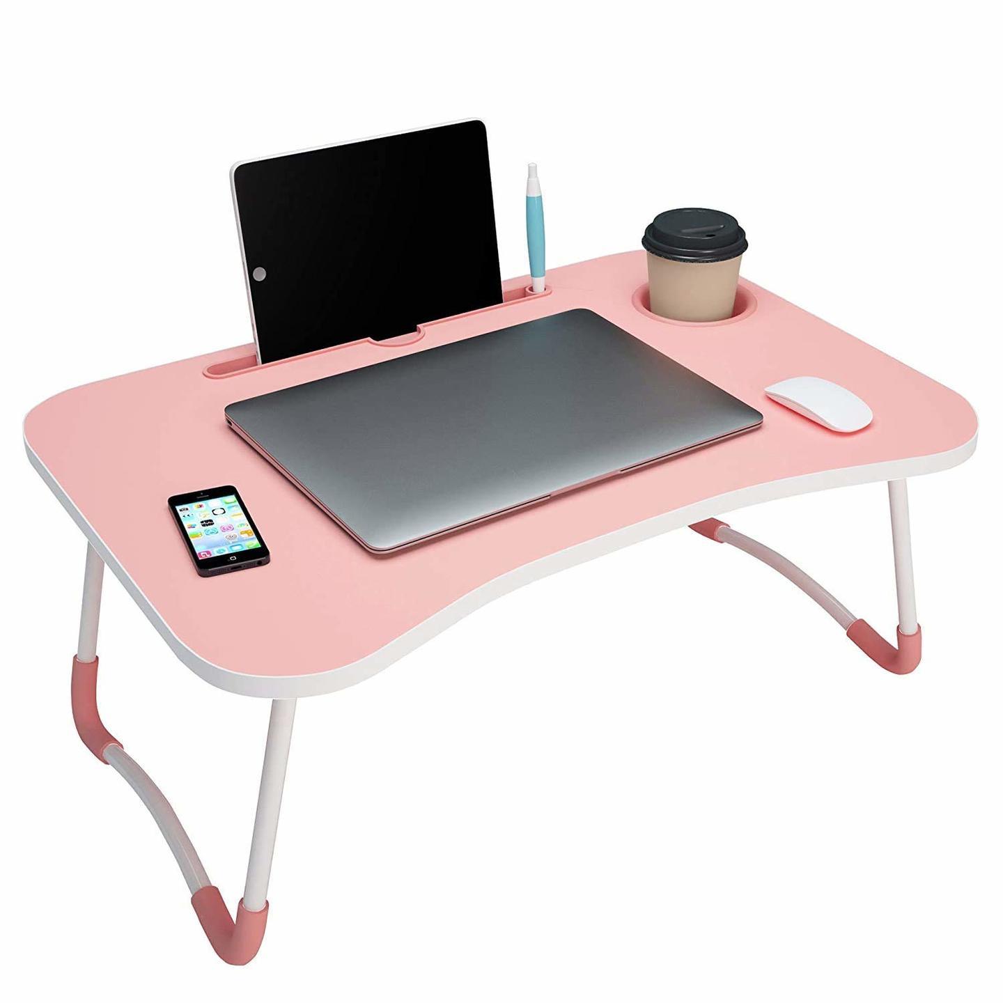 Smart Multi-Purpose Foldable Laptop Study Table with Cup Holder Ergonomic Desk