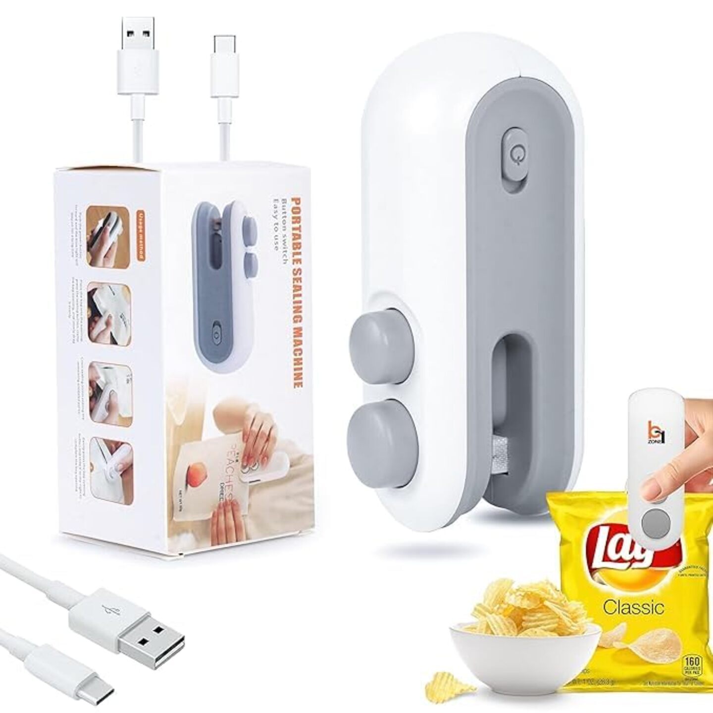Samyaka 2 In 1 Usb Sealer Machine Portable And Rechargeable.