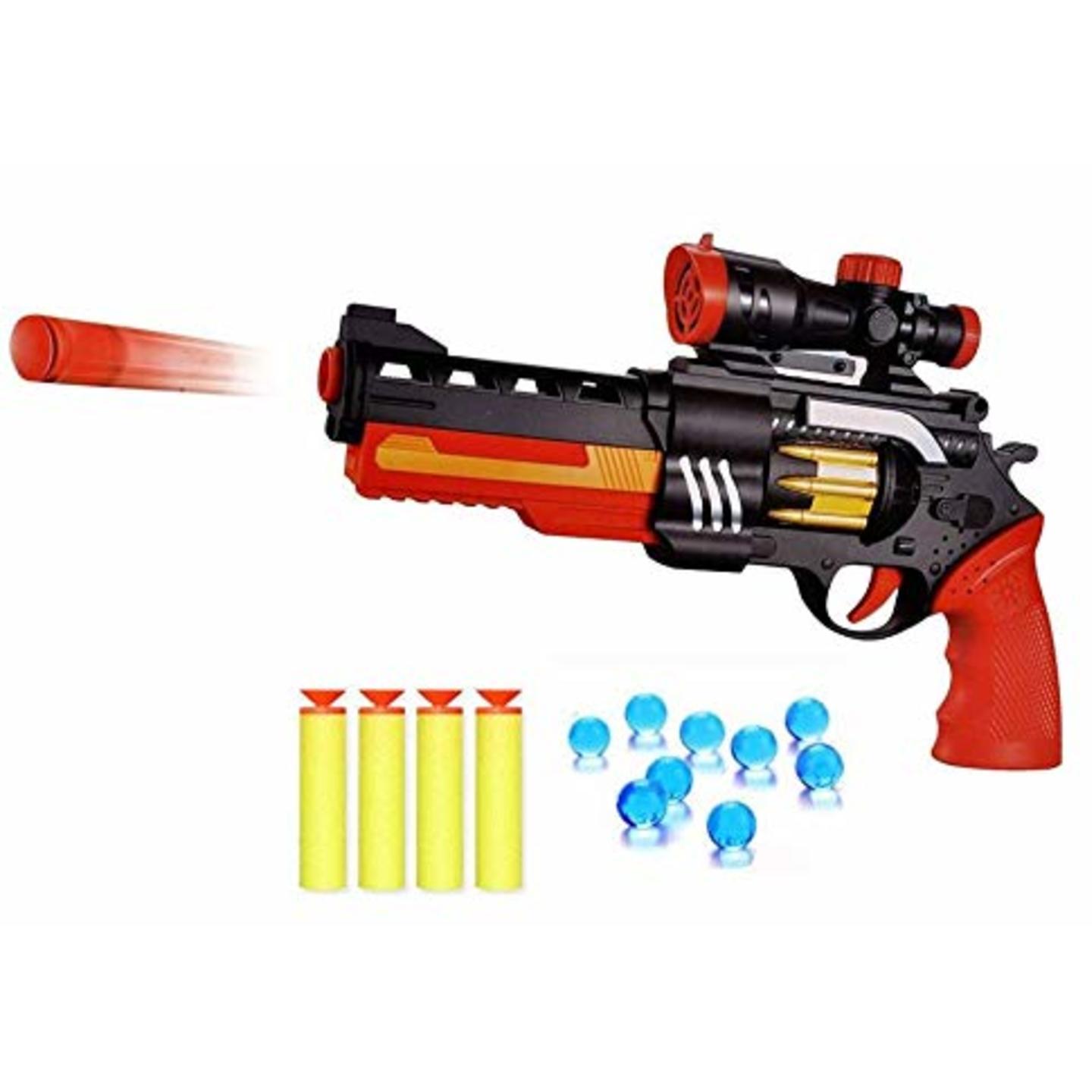 3 in 1 Powerful Long Range Gun Set with Sponge Bullet  Crystal  Soft Bullet with Music