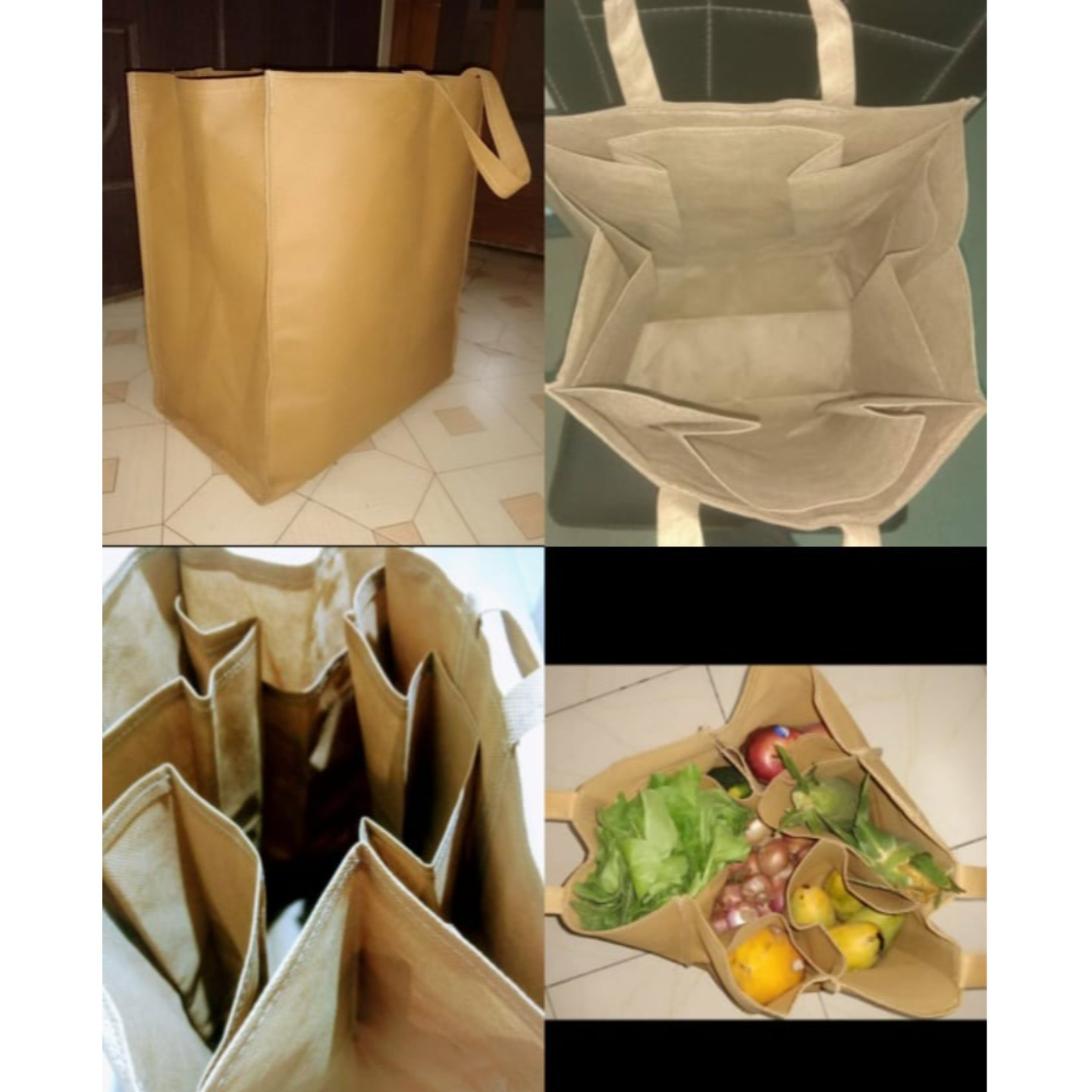 SAMYAKA PACK OF 1, NON-WOVEN MULTI COMPARTMENT GROCERY, SHOPPING BAG