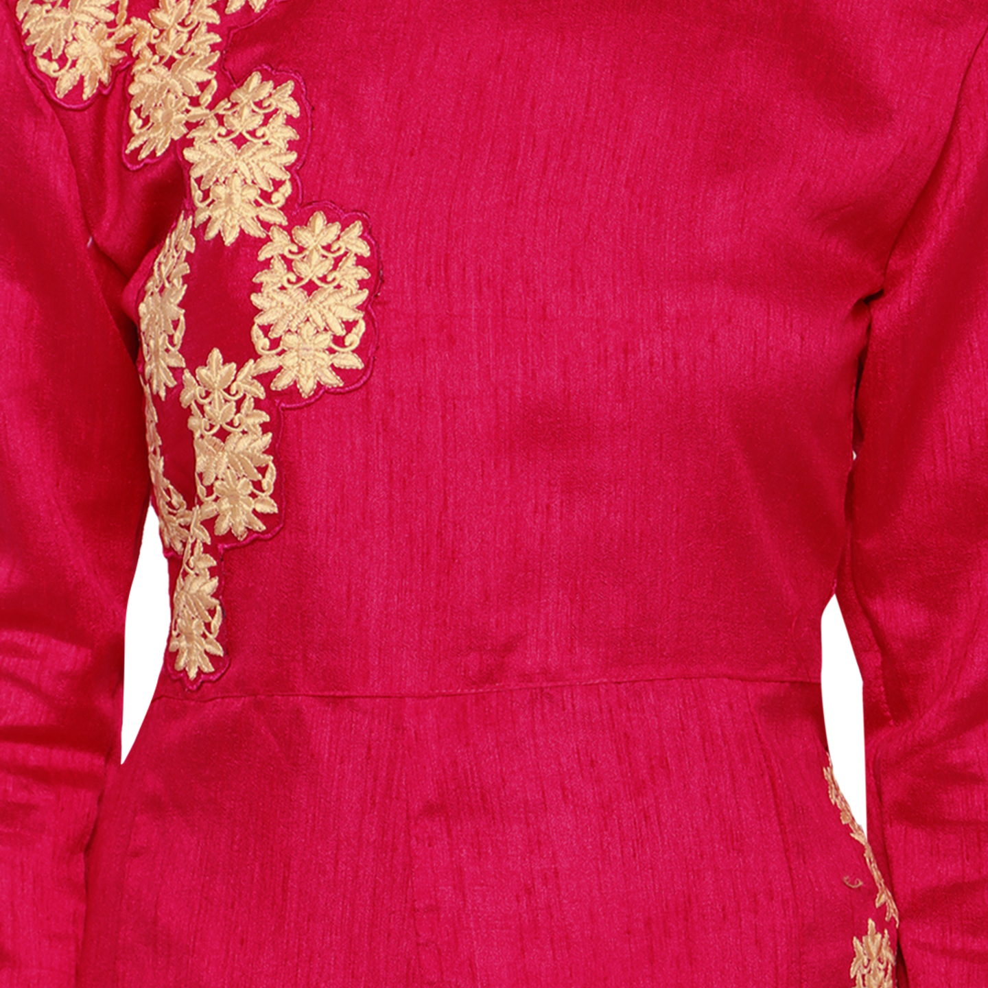 Robe Riche Pink Color Banglori Sattin Embroidered Semi-Stitched Gown 