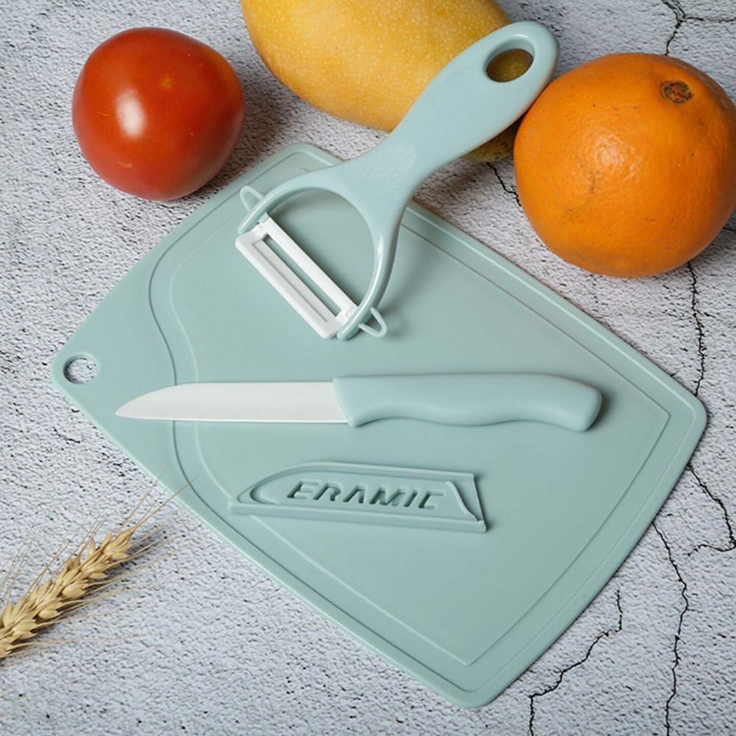 SAMYAKA® Ceramic Knife  Peeler & Cutting Board Set
