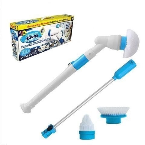 Hurricane Spin Scrubber : Powerful Bathroom, Tiles, Floor, Bathtub Cleaner with 3 Brushes