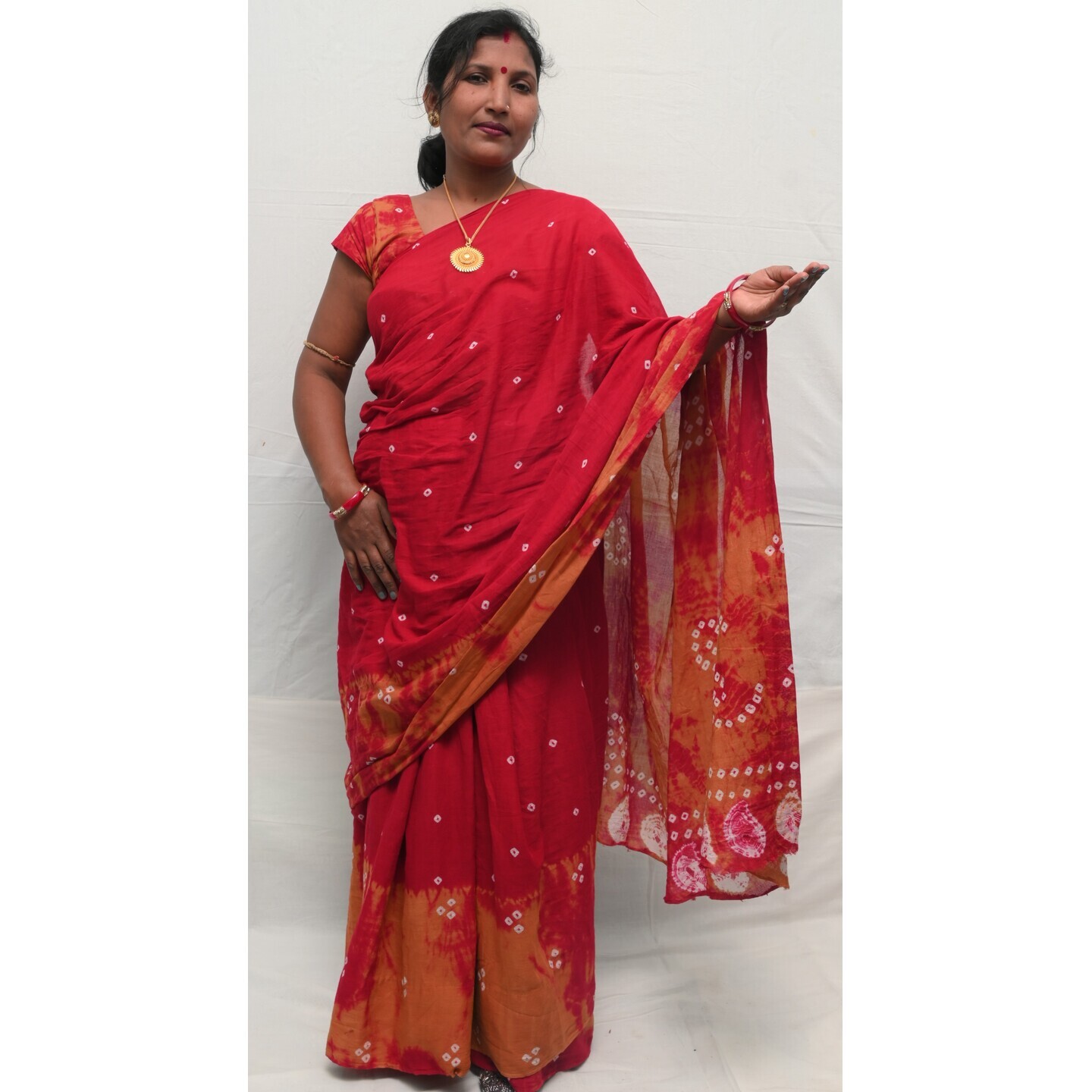 Pure Cotton Batik Print Saree for Women  Handmade by NGO