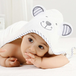 Organic Bamboo Hooded Towel - Grey Bear