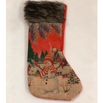 Red Mini Stockings - Snowman In a Hat