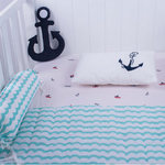 Sailing Boats Organic Cot Bedding Set - With Dohar Blanket