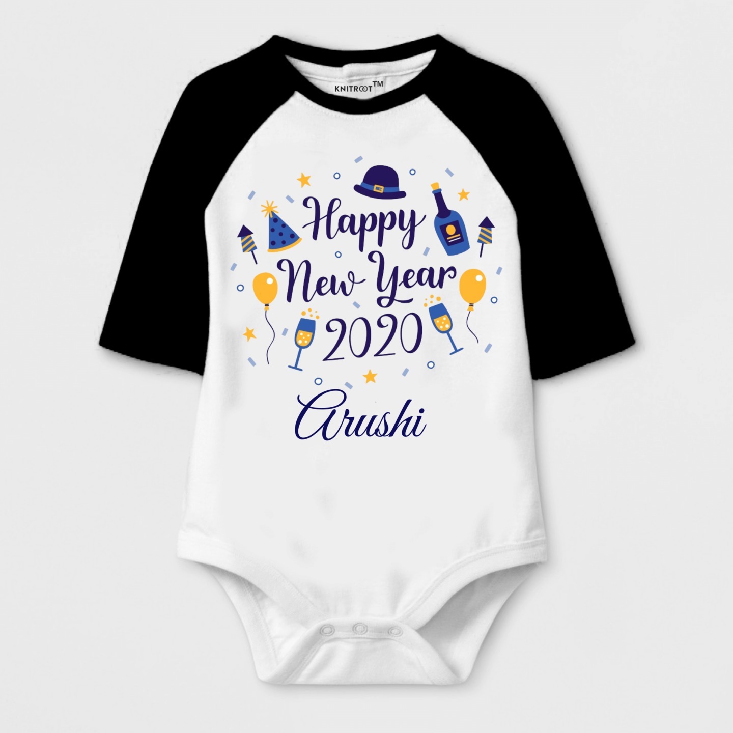 New Year Special Happy New Year 20-20 Print Baby Romper