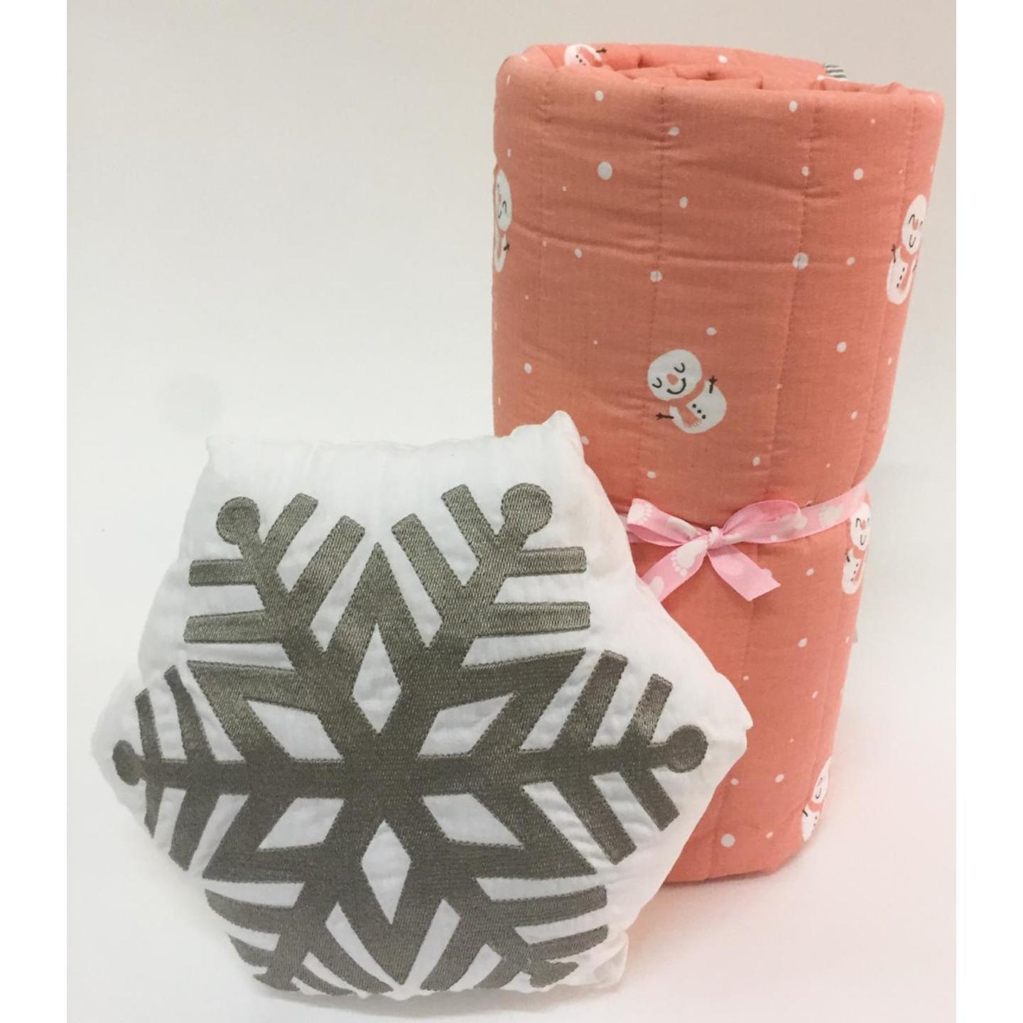 “Snowy Snowman” Organic Playtime Set - with Quilted Blanket