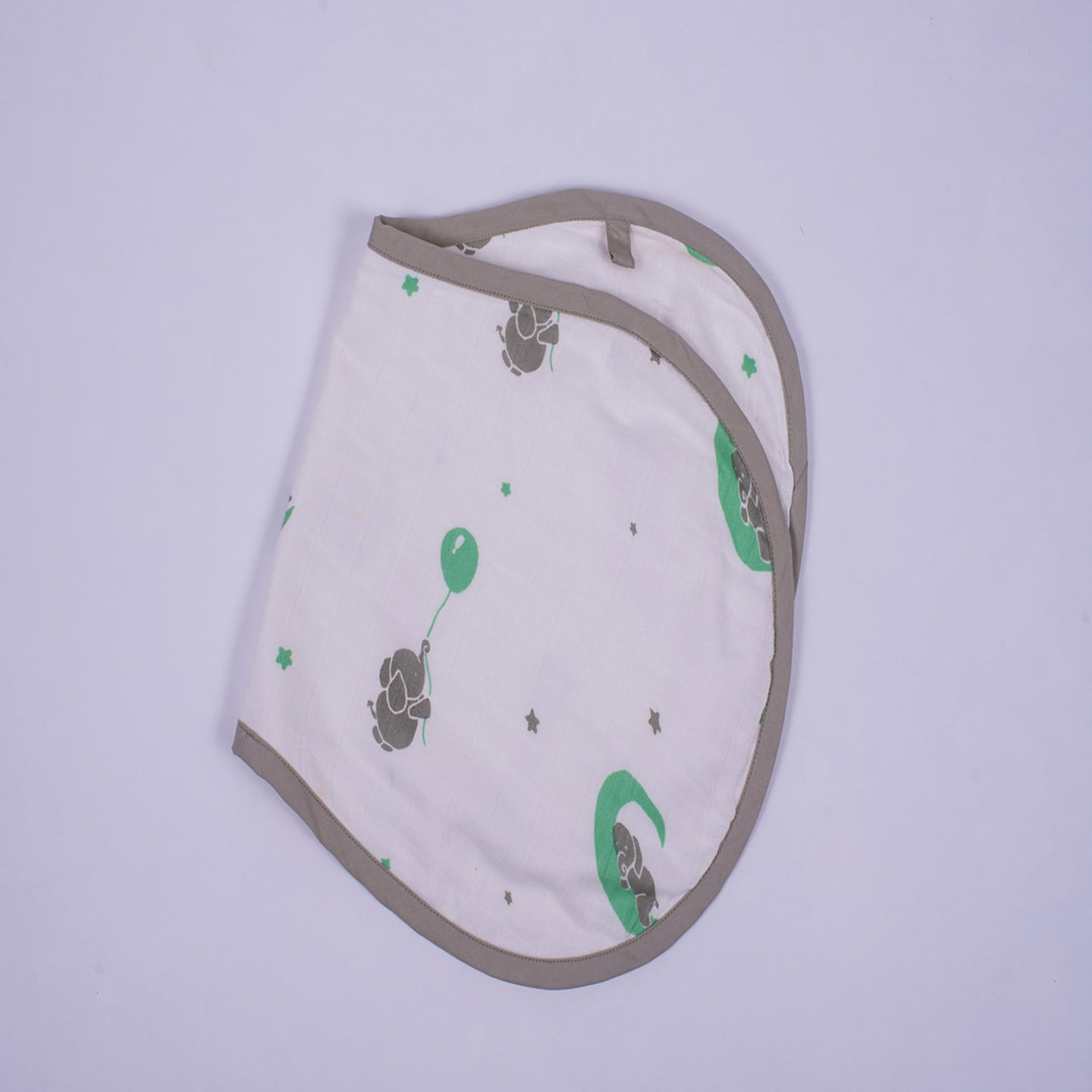 “Dancing Elephant” Organic Muslin Burpy Bib