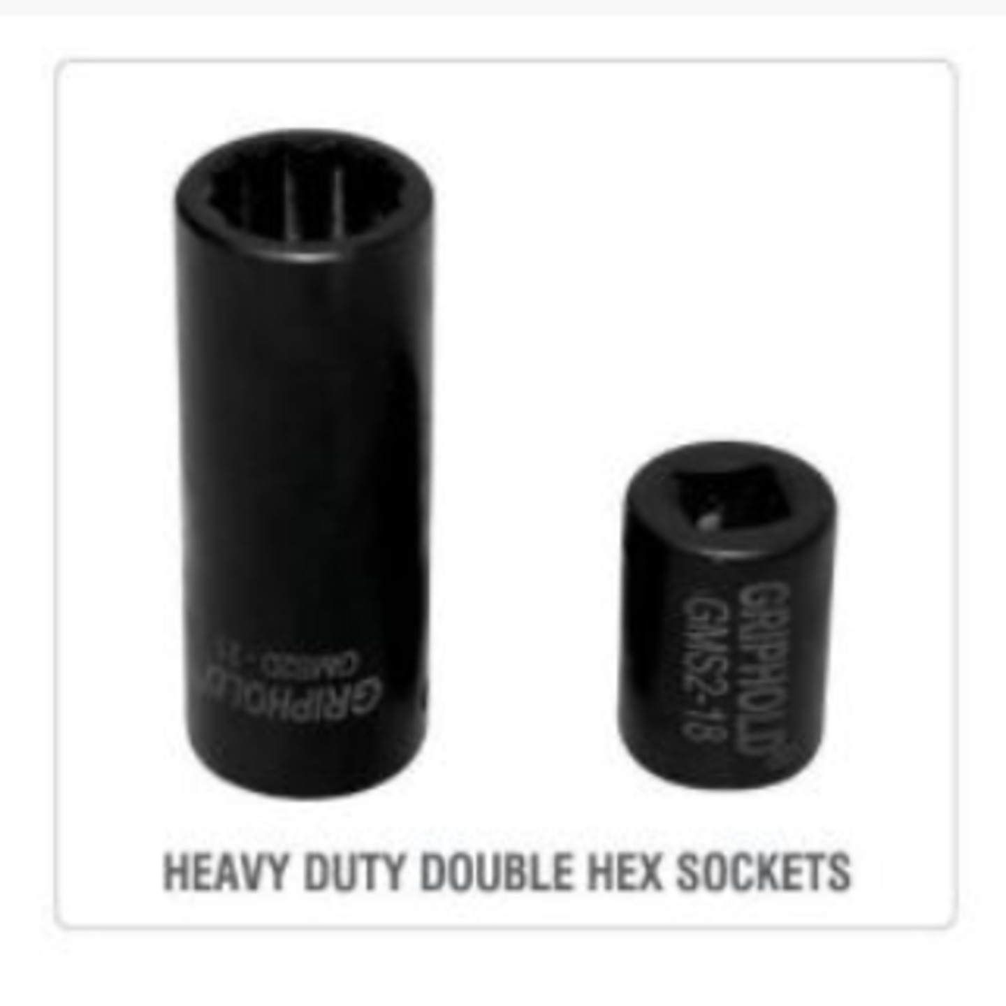 GRIPHOLD 1/2"HEAVY DUTY DOUBLE HEX INDUSTRIAL SOCKETS