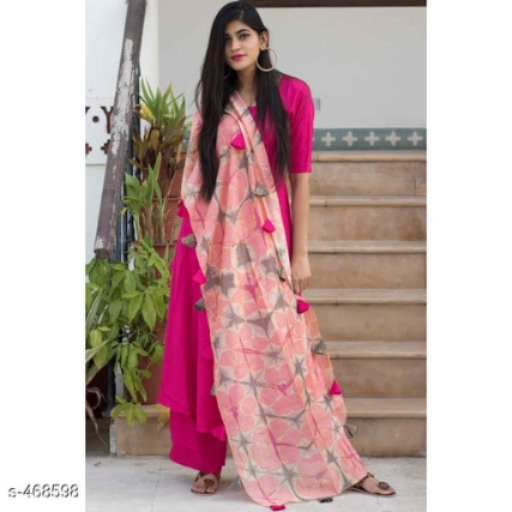 womens pink colour rayon kurti set