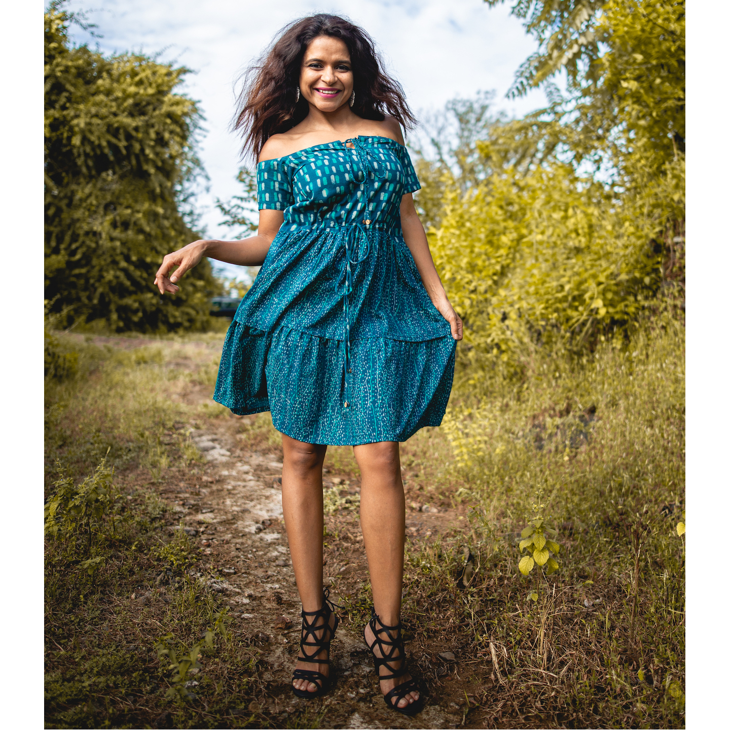 Woman of Teal Dress