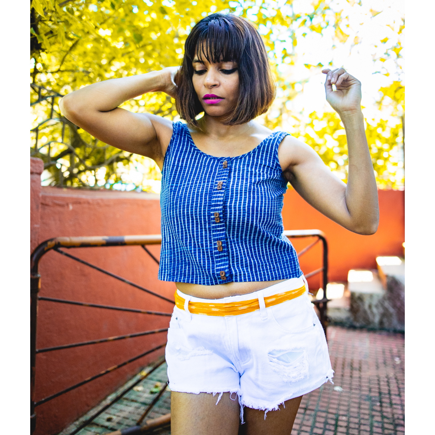Go Indigo Girl Checks Top
