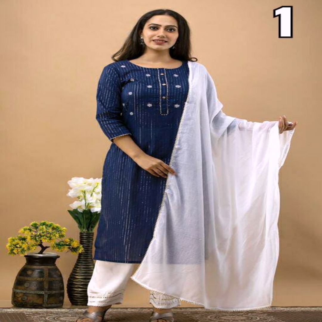 women fancy kurta with plazoo duppta