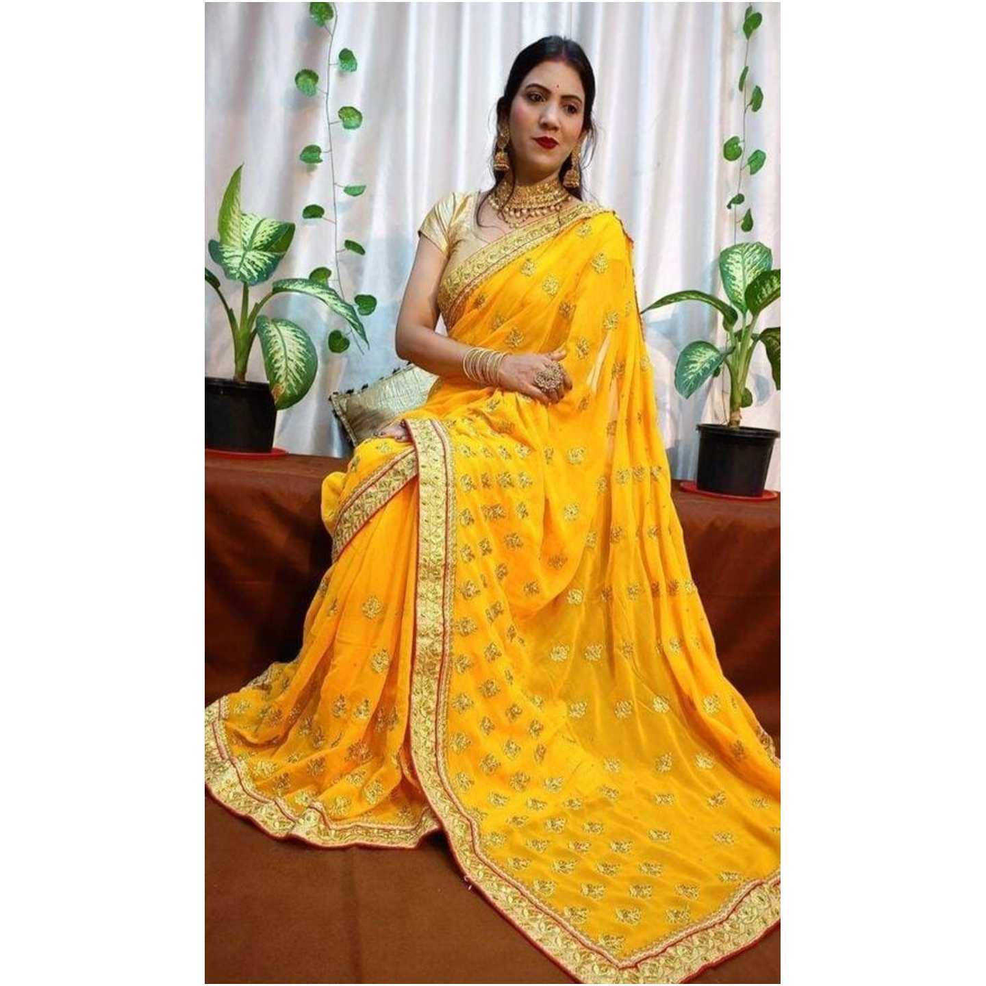 Kashvi Georgette Embroidered Sarees