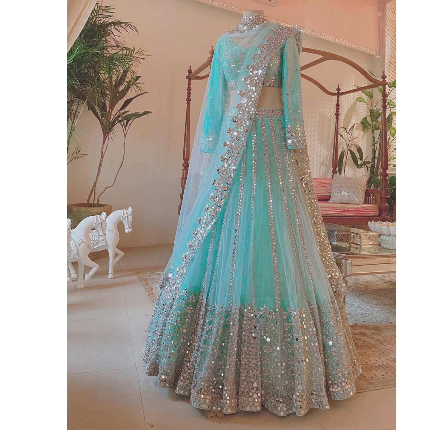 Hevy Net Embroidery Lehenga Choli