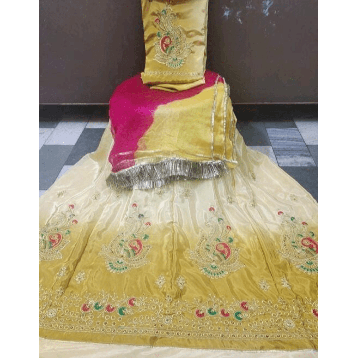 Rajputi Dress Embroidery Work Lehenga