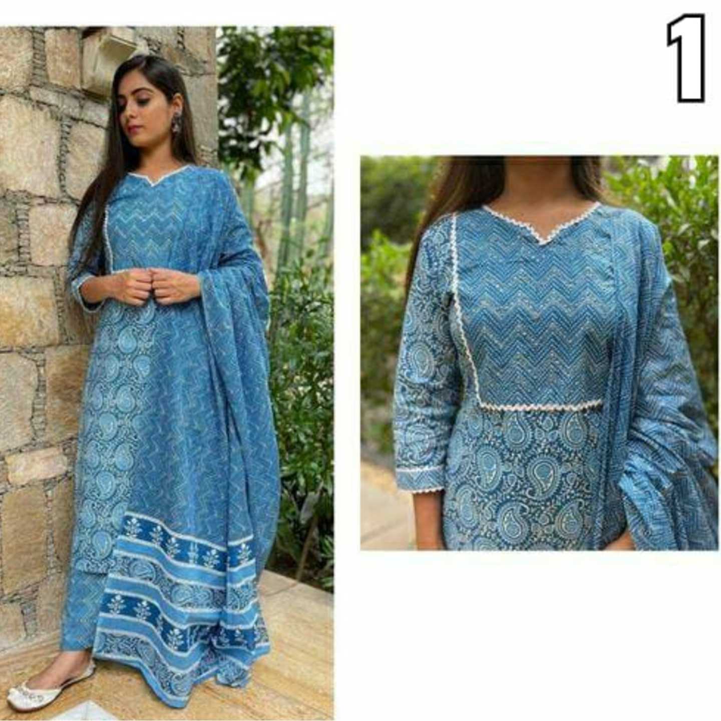 Women Printed Kurta WITH BOTTOM And Duppta