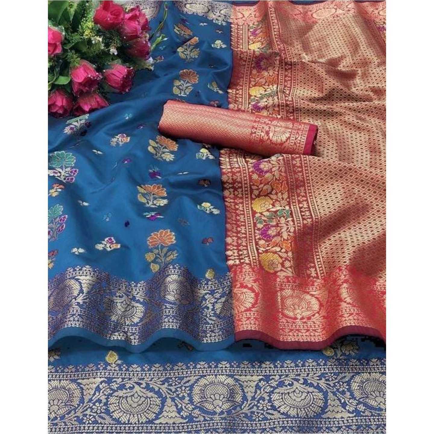 Jivika Zari Woven Banarasi Silk Saree