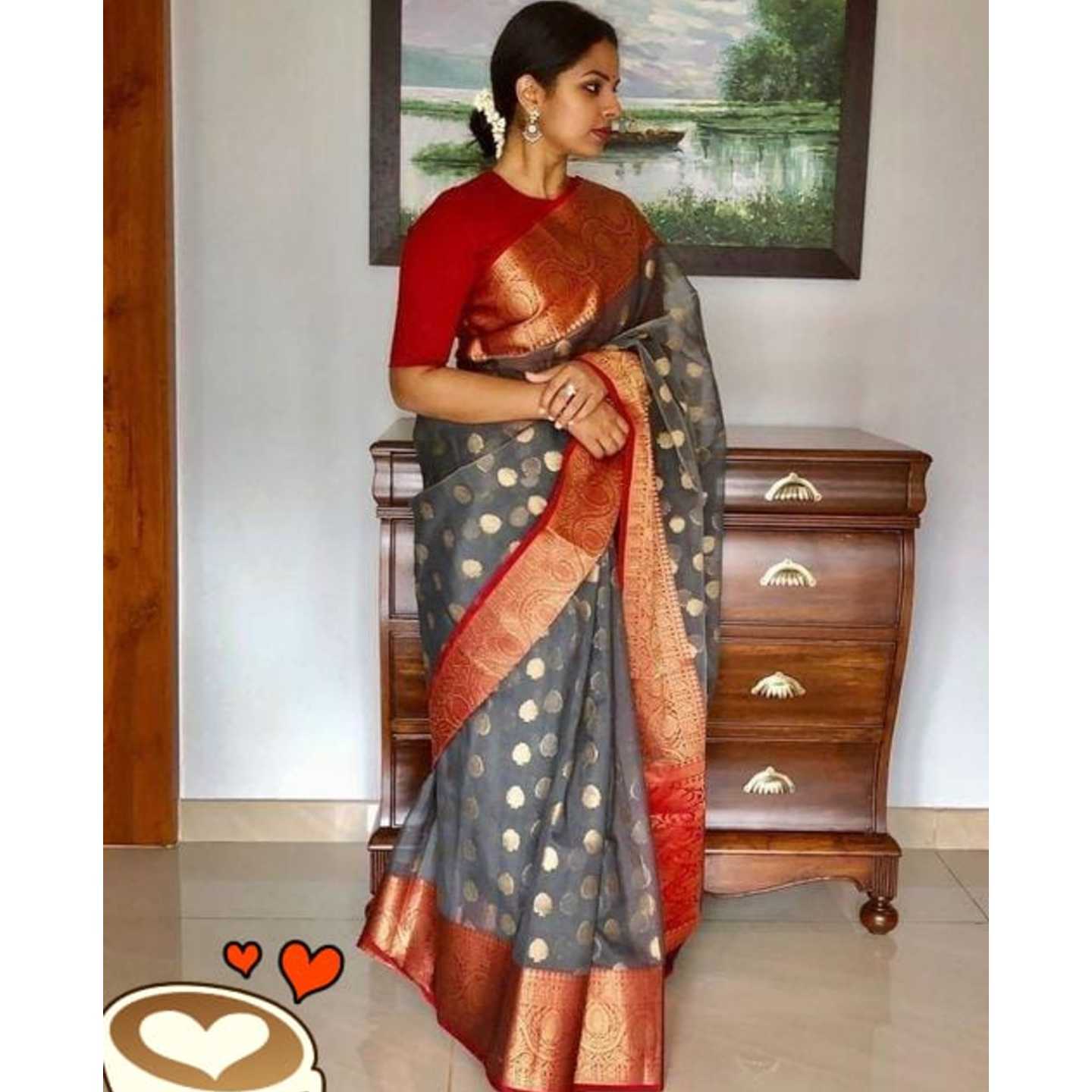 Abhisarika  Kora Muslin Jacquard Sarees