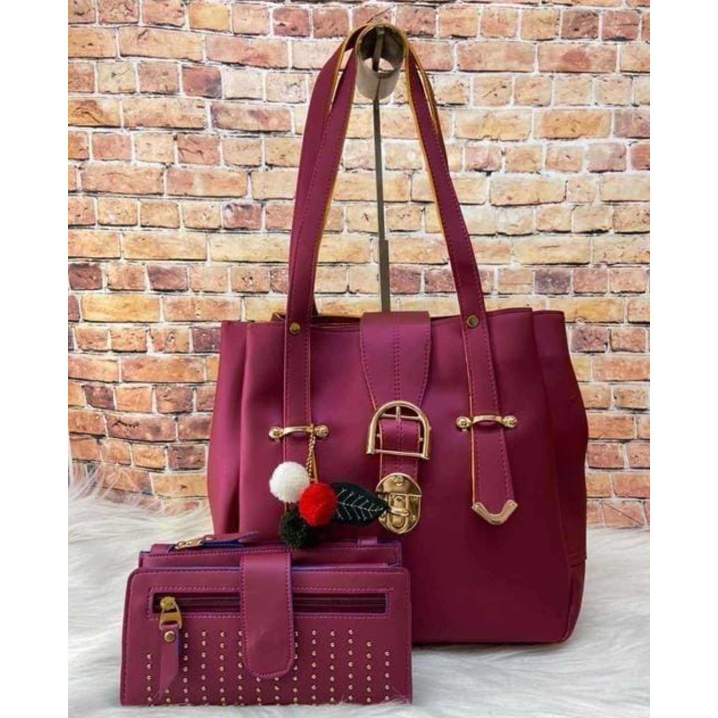 Stylish PU  Leather Women's Handbag combo