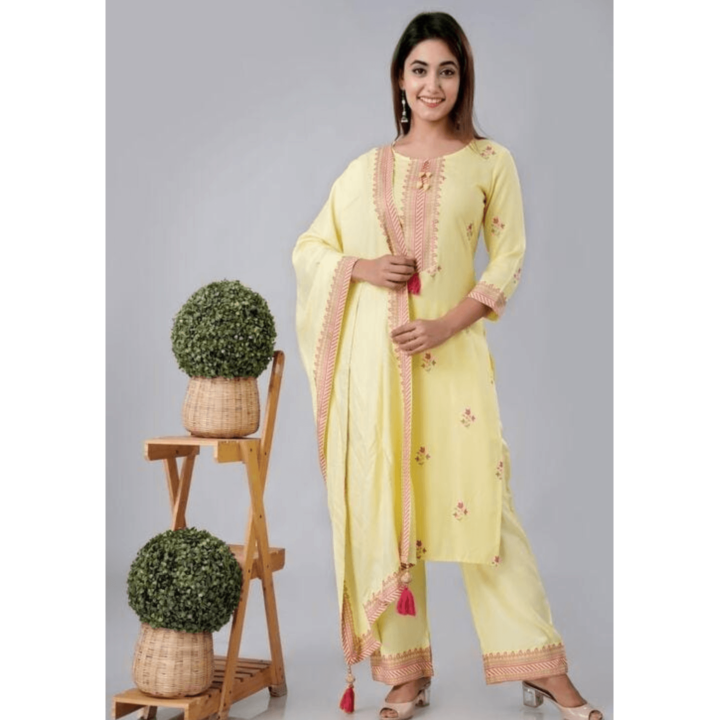 Myra Rayon Women Printed Kurta Dupatta Sets