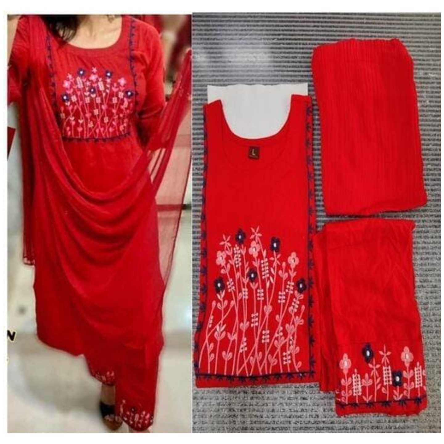 Chitrarekha Rayon Women Kurta with Dupatta and Bottomwear Sets