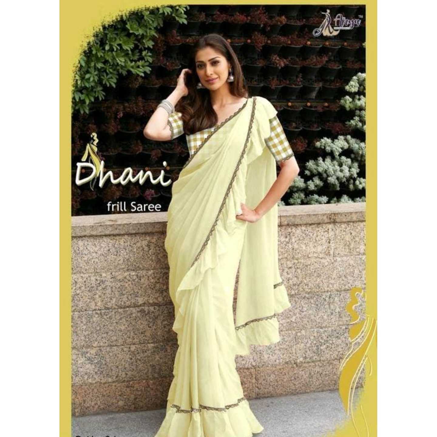 Dhani Georgette Frill Saree